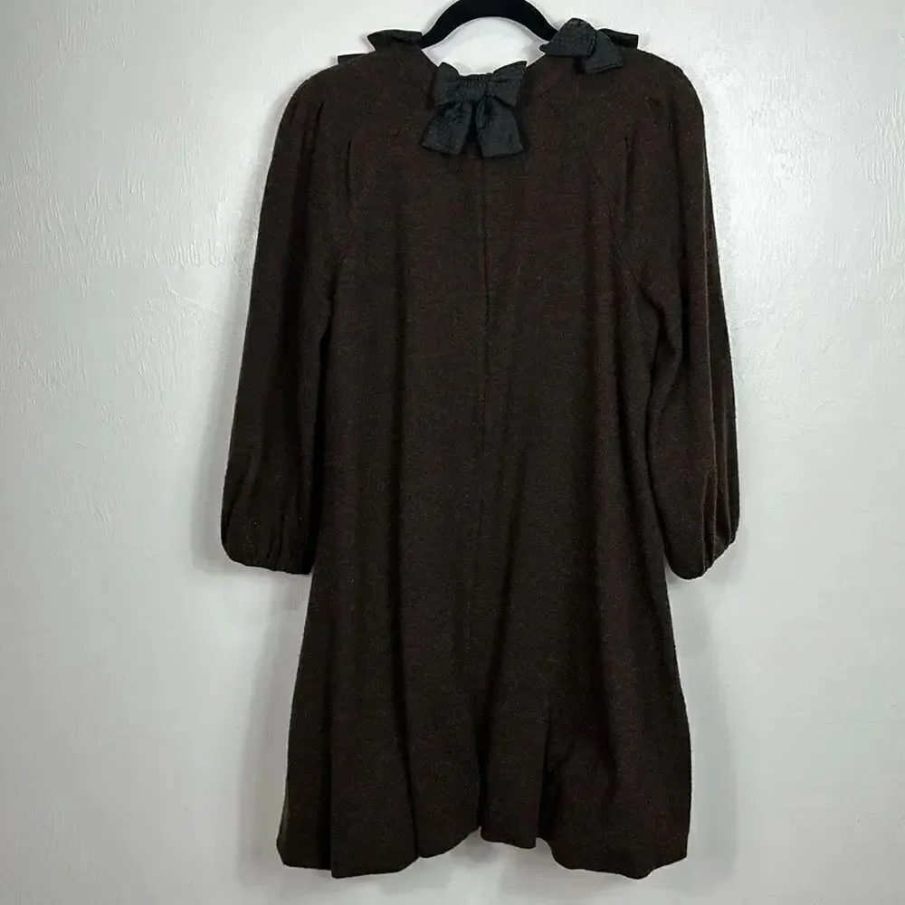 Marc By Marc Jacobs Vintage Brown Wool Blend Long Sleeve Dress Size M